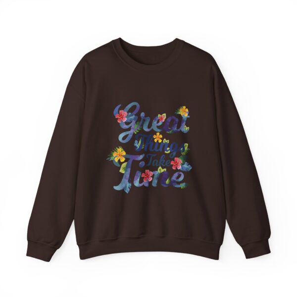 Unisex Heavy Blend™ Crewneck Sweatshirt – “Great Things Take Time” Design - Image 9