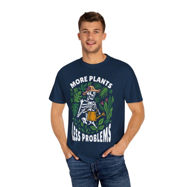Unisex Garment-Dyed T-shirt – “More Plants, Less Problems” Design - Image 12