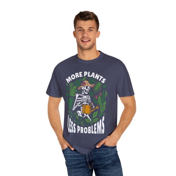 Unisex Garment-Dyed T-shirt – “More Plants, Less Problems” Design - Image 8