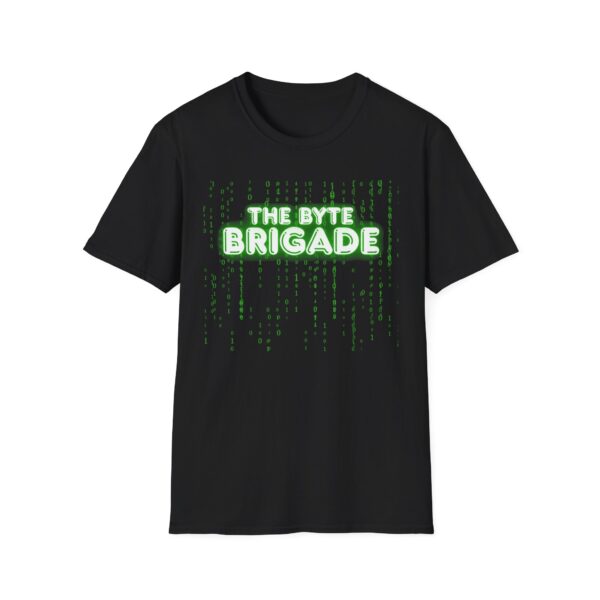 Unisex Softstyle T-Shirt with Futuristic Design - The Byte Brigade, Tech Enthusiast Gift, Gaming Merchandise, Cyberpunk Apparel, [...] - Image 5