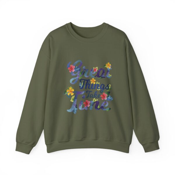 Unisex Heavy Blend™ Crewneck Sweatshirt – “Great Things Take Time” Design - Image 13