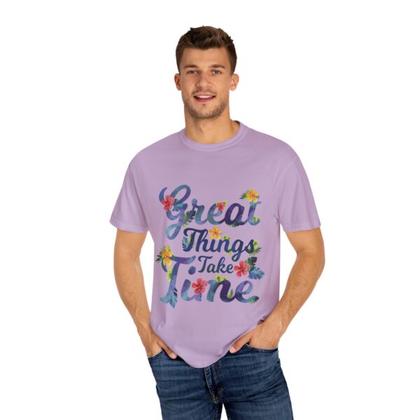 Unisex Garment-Dyed T-shirt – “Great Things Take Time” Design - Image 20