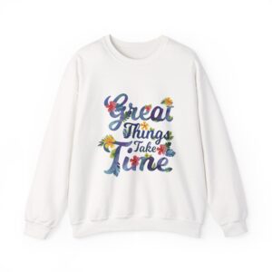 Unisex Heavy Blend™ Crewneck Sweatshirt – “Great Things Take Time” Design