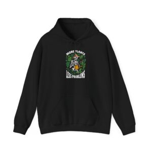 Unisex Heavy Blend™ Hooded Sweatshirt – “More Plants, Less Problems” Design
