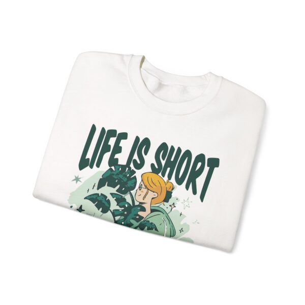 Unisex Heavy Blend™ Crewneck Sweatshirt – “Life is Short, Buy The Plants” Design - Image 3
