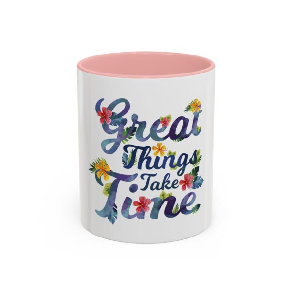 Accent Coffee Mug – “Great Things Take Time” Design - Image 9