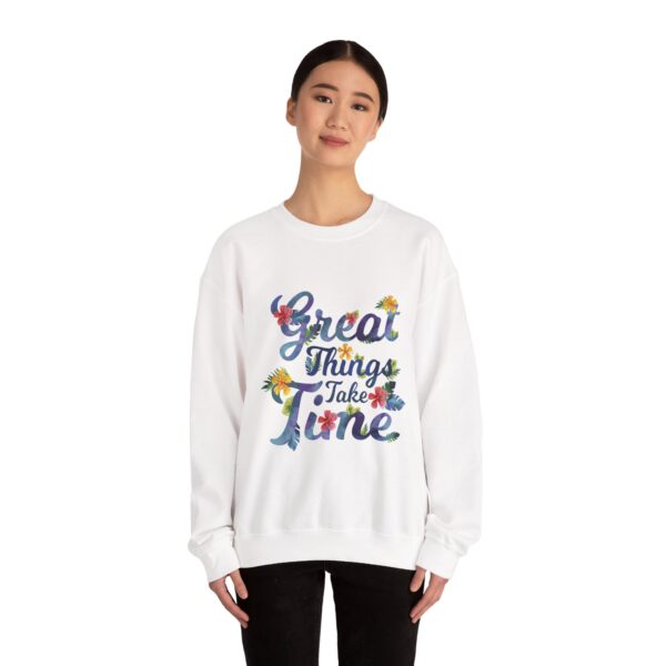 Unisex Heavy Blend™ Crewneck Sweatshirt – “Great Things Take Time” Design - Image 4