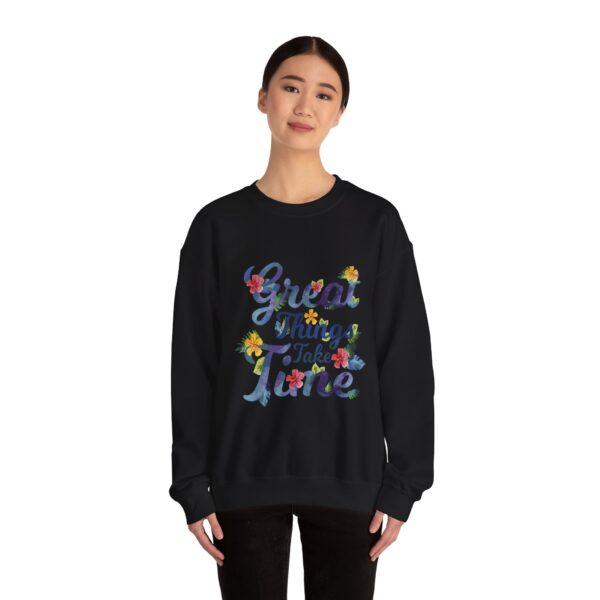 Unisex Heavy Blend™ Crewneck Sweatshirt – “Great Things Take Time” Design - Image 8