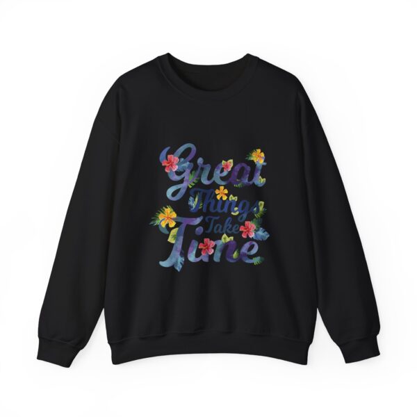 Unisex Heavy Blend™ Crewneck Sweatshirt – “Great Things Take Time” Design - Image 5