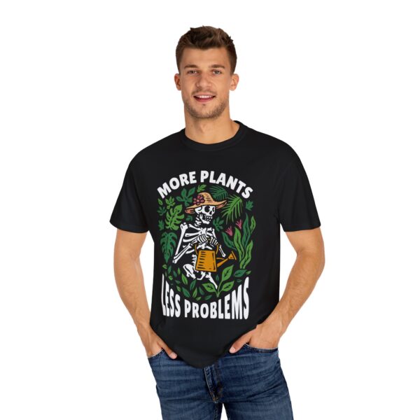 Unisex Garment-Dyed T-shirt – “More Plants, Less Problems” Design - Image 16