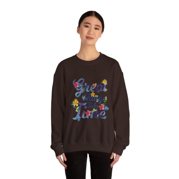 Unisex Heavy Blend™ Crewneck Sweatshirt – “Great Things Take Time” Design - Image 12