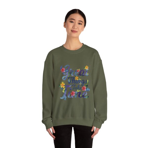 Unisex Heavy Blend™ Crewneck Sweatshirt – “Great Things Take Time” Design - Image 16