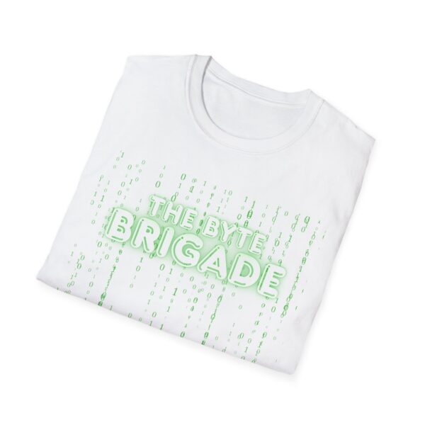 Unisex Softstyle T-Shirt with Futuristic Design - The Byte Brigade, Tech Enthusiast Gift, Gaming Merchandise, Cyberpunk Apparel, [...] - Image 4